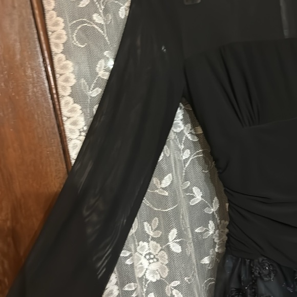 Brand new SLnY black flower imprint dress size 6 vintage - Picture 6 of 12